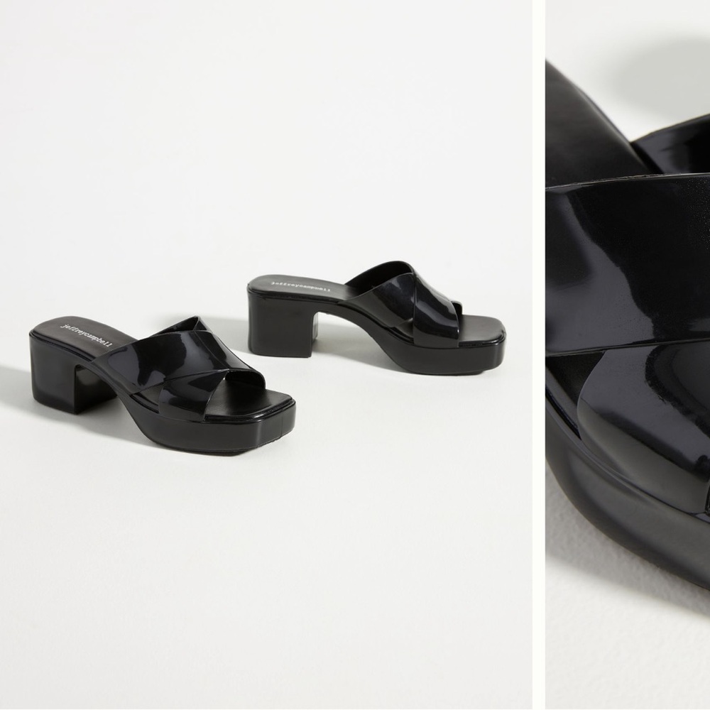 JEFFREY CAMPBELL BUBBLEGUM HEEL SIZE 7 BLACK